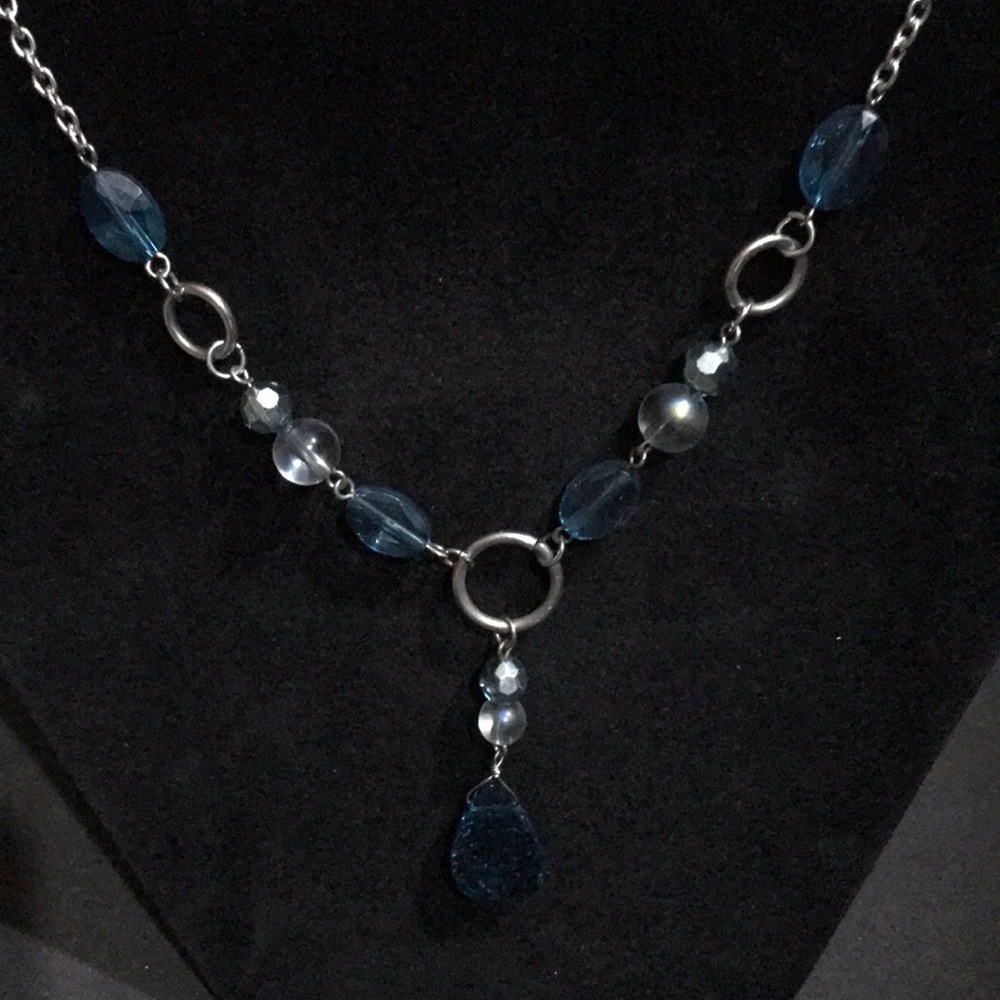 Aqua drop necklace